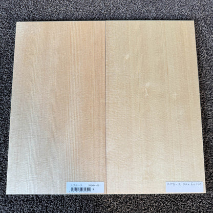 スプルース楽器材 ギター トップ用 スプルース 長さ300mm×厚み6mm×巾160mm