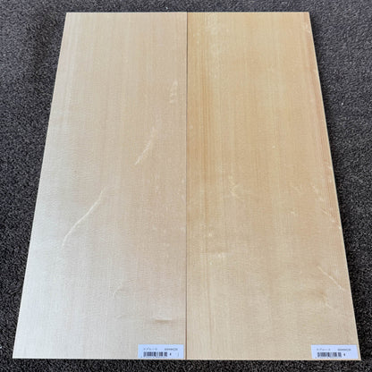 スプルース楽器材 ギター トップ用 プレミアムサイズ スプルース 長さ600mm×厚み8mm×巾230mm